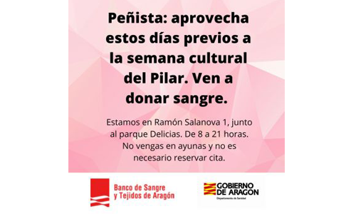 Interpeñas Solidaria. Donantes de Sangre Aragón. Peñas Solidarias. Federación Interpeñas de Zaragoza.