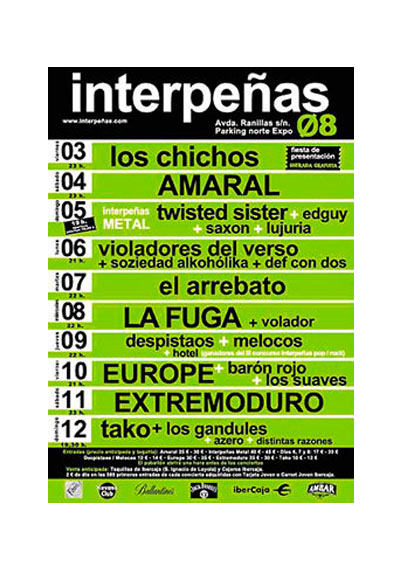 2008-cartel pabellon interpeñas zaragoza fiestas del pilar Fiestas del Pilar de Zaragoza 2008. Pabellón Interpeñas Zaragoza 2008. Pilar 2008. Fiestas del Pilar 2008. Peñas Zaragoza. Federación Interpeñas de Zaragoza. Cartel Fiestas del Pilar año 2008 Interpeñas Zaragoza. Conciertos Fiestas del Pilar 2008 Zaragoza.