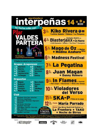 2014-cartel pabellon interpeñas zaragoza fiestas del pilar Fiestas del Pilar de Zaragoza 2014. Pabellón Interpeñas Zaragoza 2014. Pilar 2014. Fiestas del Pilar 2013. Peñas Zaragoza. Federación Interpeñas de Zaragoza. Cartel Fiestas del Pilar año 2014 Interpeñas Zaragoza. Conciertos Fiestas del Pilar 2014 Zaragoza.