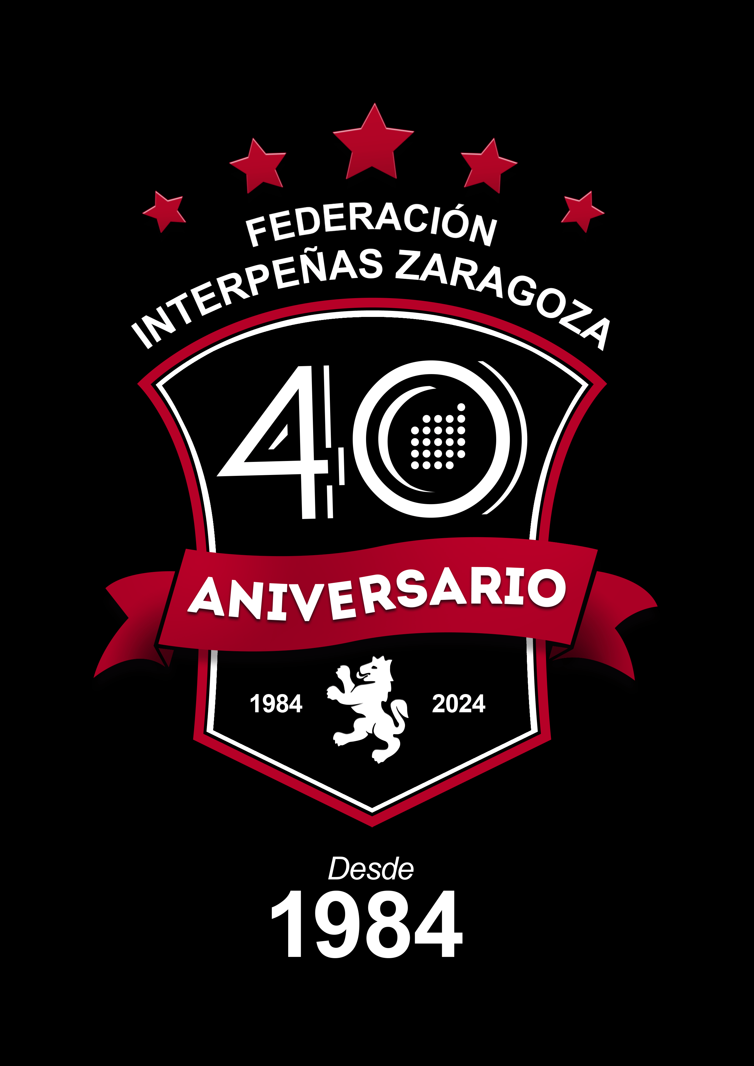 Escudo 40 Aniversario Federación Interpeñas de Zaragoza.
